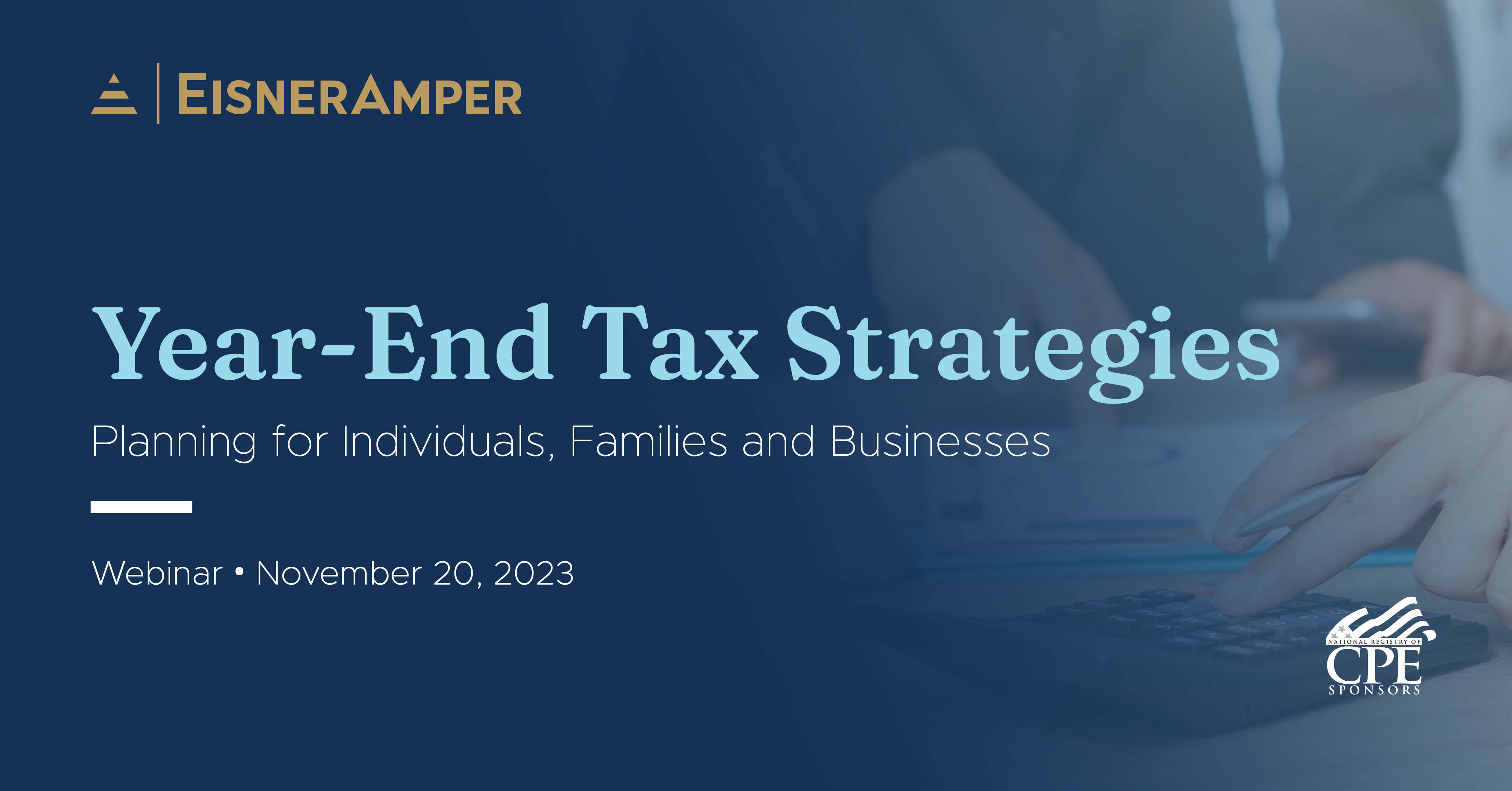 Year End Tax Planning For Individuals And Families